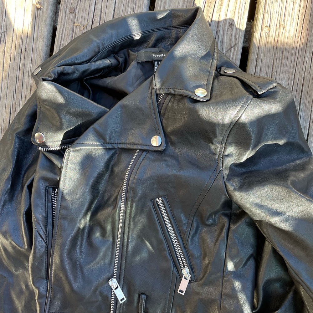 Black leather jacket